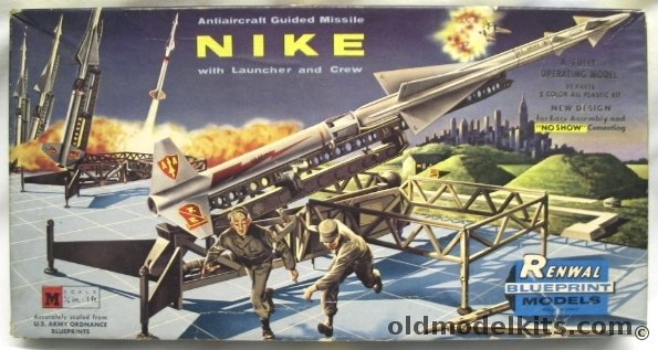 Renwal 1/32 MIM-3 Nike Ajax Anti-Aircraft Guided Missile - With Launcher and Crew, M550-149 plastic model kit